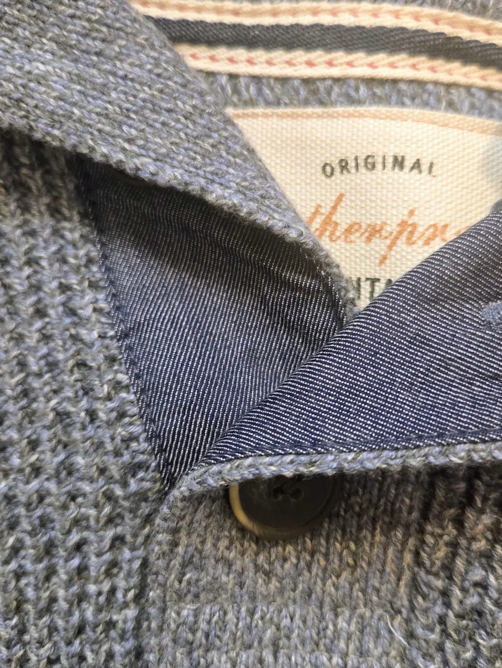 Mens Weatherproof Vintage Charcoal Shawl-Collar Waffle-Knit Crewneck Sweater